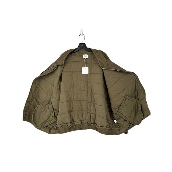 Hayden Los Angeles Quilted Oversize Jacket Coat Plus Size 1X Green Dolman Sleeve - Picture 8 of 11